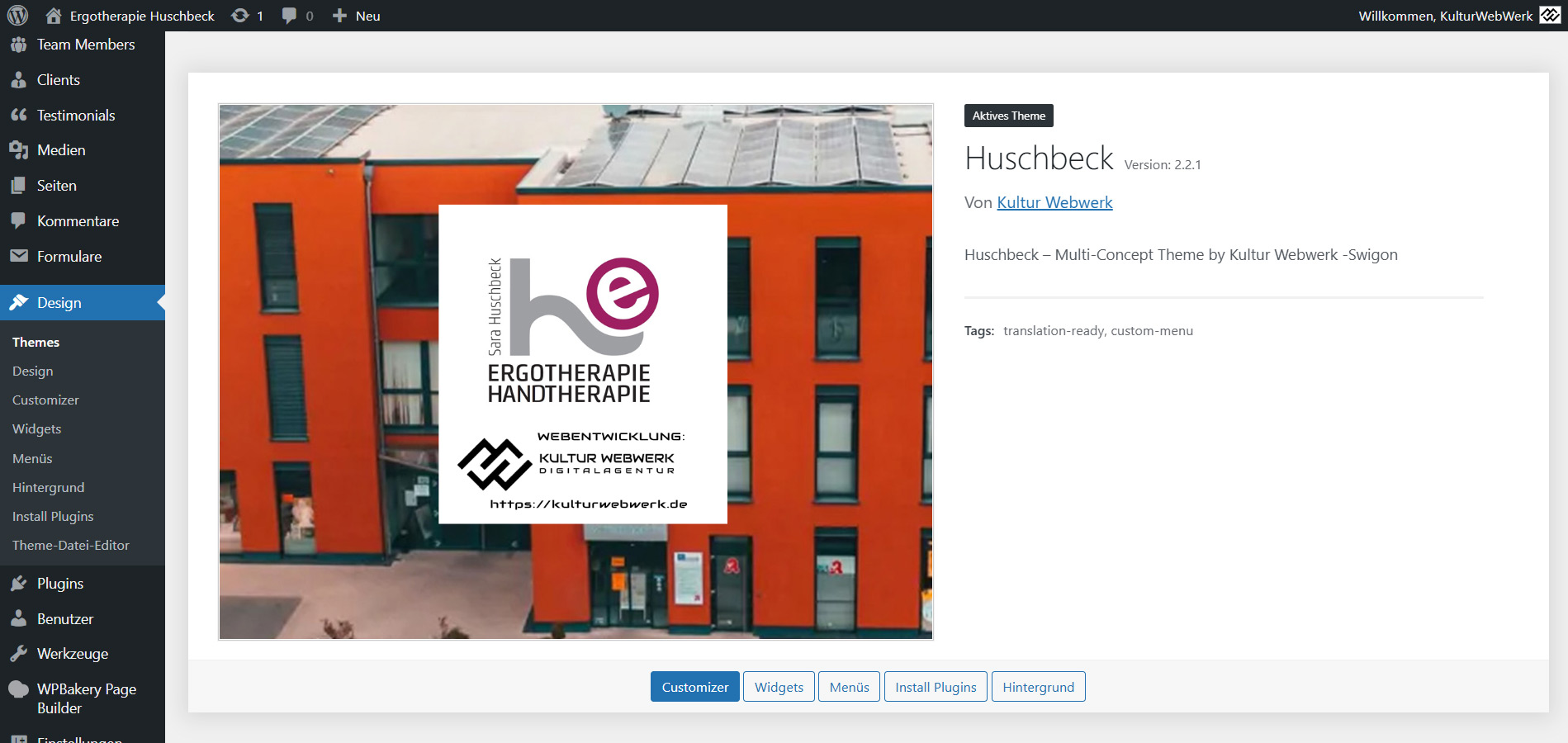 WP THEME MIT ANGEPASSTEN FUNKTIONEN